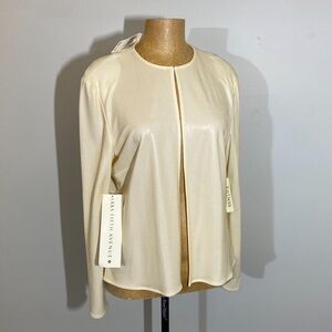 KAY UNGER, SAKS FIFTH AVENUE ladies elegant cardigan, off white, size 14